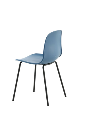 Arctic Dining Chair 2-pack - Svarta Ben - Blå Plast