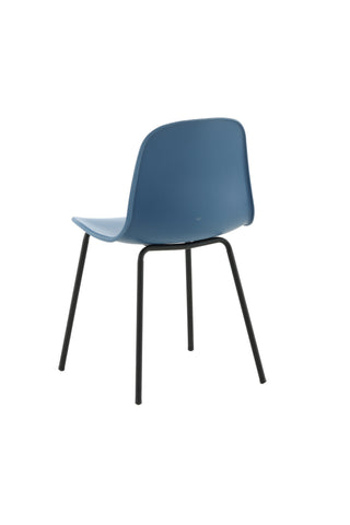 Arctic Dining Chair 2-pack - Svarta Ben - Blå Plast