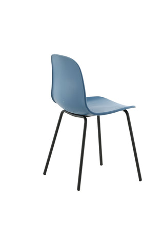Arctic Dining Chair 2-pack - Svarta Ben - Blå Plast