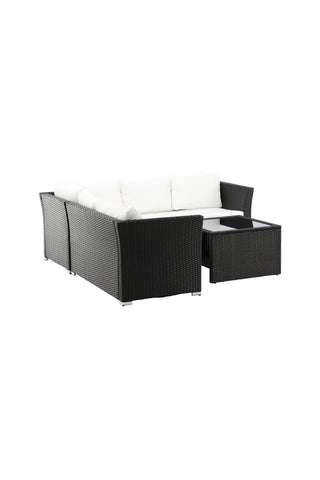 Venture Home Haiti Soffset - Svart flätat / Vit kudde