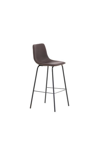 Venture Home Alexi Barstol 2-pack - Mattsvart / Mörkbrun PU