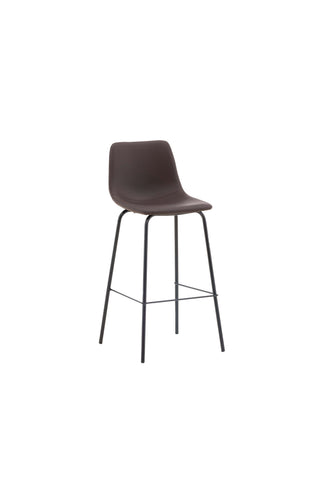 Venture Home Alexi Barstol 2-pack - Mattsvart / Mörkbrun PU