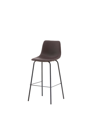 Venture Home Alexi Barstol 2-pack - Mattsvart / Mörkbrun PU