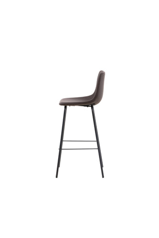 Venture Home Alexi Barstol 2-pack - Mattsvart / Mörkbrun PU