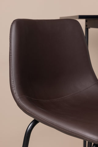 Venture Home Alexi Barstol 2-pack - Mattsvart / Mörkbrun PU