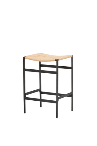 Venture Home Polly Barstol 2-pack - Svart / Naturgummiträ , Sätesrep