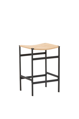Venture Home Polly Barstol 2-pack - Svart / Naturgummiträ , Sätesrep