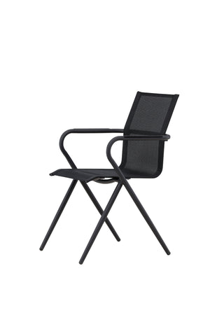 Alina Matstol 6-pack - Svart Alu / Svart Textilene (stapelbar stol)