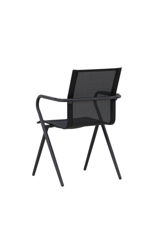 Alina Matstol 6-pack - Svart Alu / Svart Textilene (stapelbar stol)