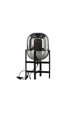 Altair Bordslampa metall svart, glas bärnsten D260H450