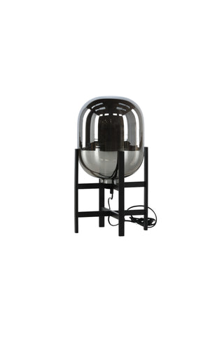 Altair Bordslampa metall svart, glas bärnsten D260H450