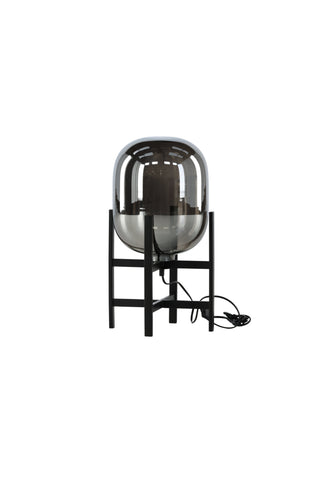 Altair Bordslampa metall svart, glas bärnsten D260H450