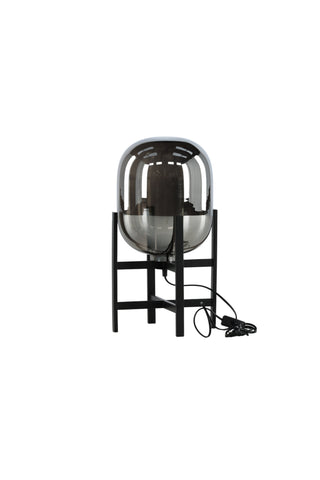Altair Bordslampa metall svart, glas bärnsten D260H450