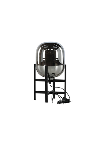 Altair Bordslampa metall svart, glas bärnsten D260H450