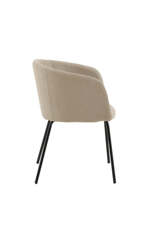 Berit stol - svart / beige tyg (polyesterlinne)