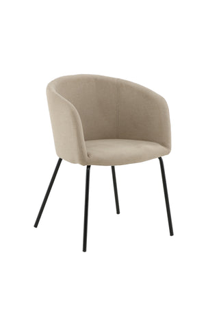 Berit stol - svart / beige tyg (polyesterlinne)