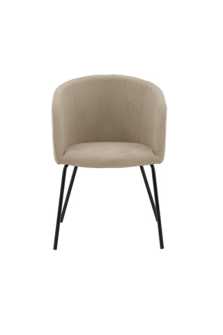 Berit stol - svart / beige tyg (polyesterlinne)