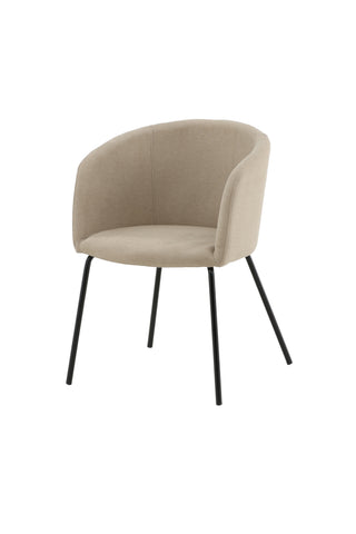 Berit stol - svart / beige tyg (polyesterlinne)