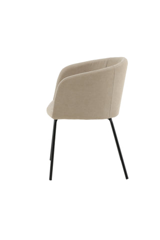 Berit stol - svart / beige tyg (polyesterlinne)