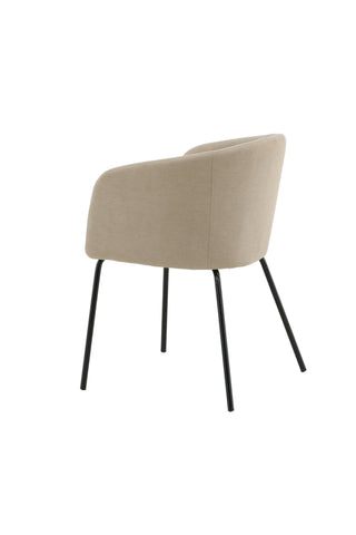 Berit stol - svart / beige tyg (polyesterlinne)