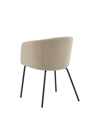Berit stol - svart / beige tyg (polyesterlinne)