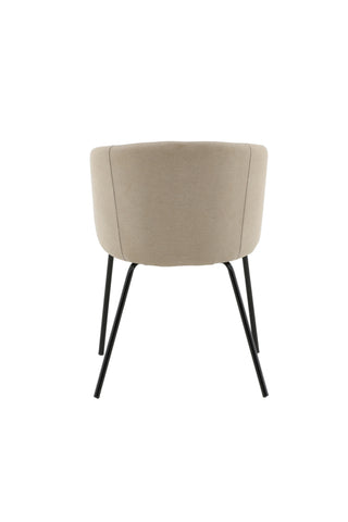 Berit stol - svart / beige tyg (polyesterlinne)