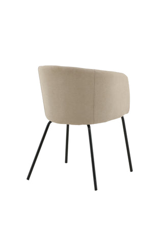 Berit stol - svart / beige tyg (polyesterlinne)