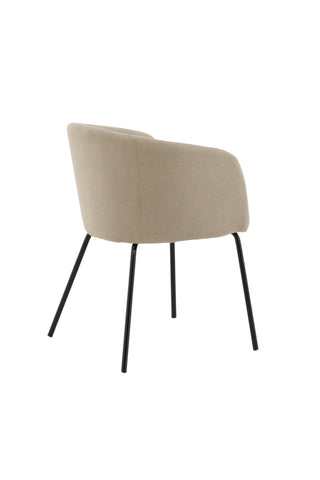 Berit stol - svart / beige tyg (polyesterlinne)