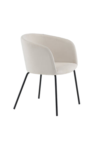 Berit Stol - Svart / Beige Sammetc