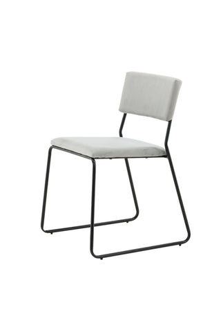 Kenth Stol 2-pack - Svart / Ljusgrå sammet