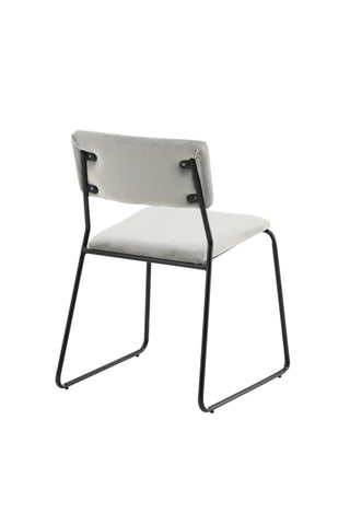 Kenth Stol 2-pack - Svart / Ljusgrå sammet