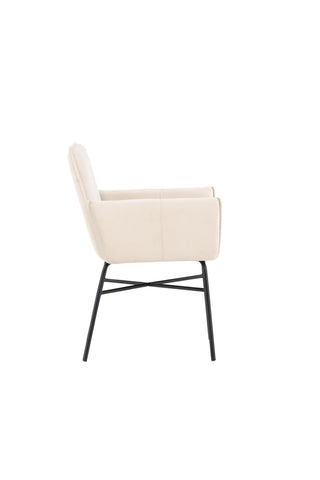 Venture Home Petra Matstol - Svart / Beige sammet