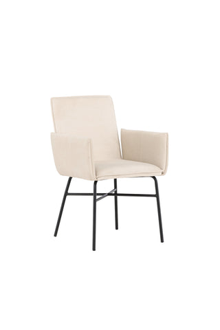 Venture Home Petra Matstol - Svart / Beige sammet