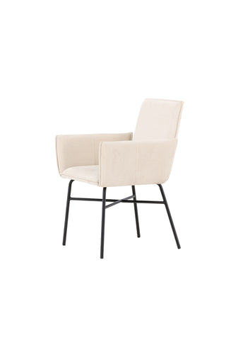 Venture Home Petra Matstol - Svart / Beige sammet