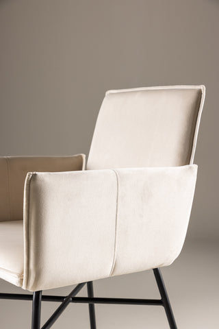 Venture Home Petra Matstol - Svart / Beige sammet