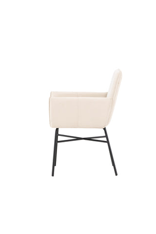 Venture Home Petra Matstol - Svart / Beige sammet
