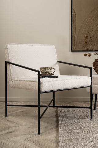 Rakel Enkelsoffa - Svart / Offwhite Teddy