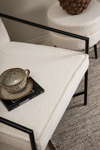 Rakel Enkelsoffa - Svart / Offwhite Teddy