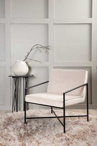 Rakel Enkelsoffa - Svart / Beige sammet