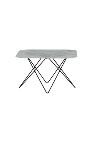 Tristar Soffbord - Svart / Vit glasmarmor