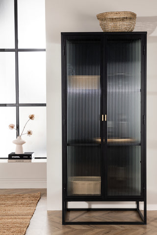 Venture Home Garis Vitrinskåp Svart 40 x 160 x 70 cm
