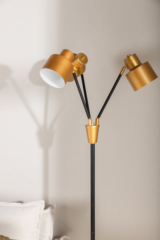 Vifta -Golvlampa - Svart/Mässing