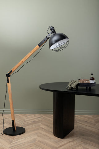Kick -Golvlampa - Trä/Svart