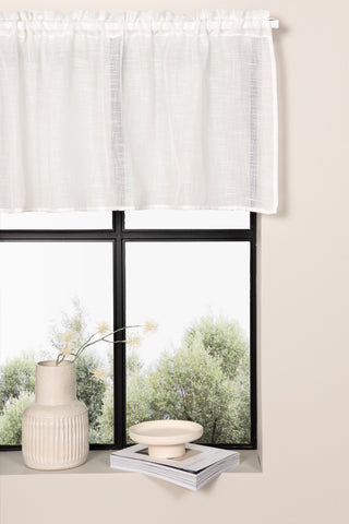 Venture Home Kaya Gardin Polyester/fake linne - Vit - 55*250 - Pelmet