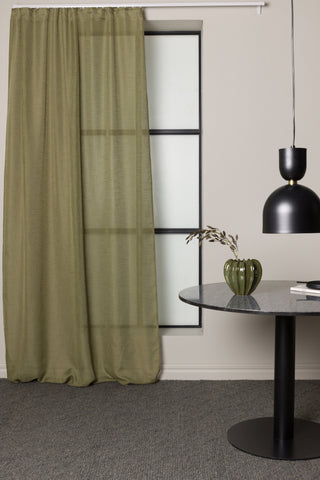 Venture Home Kaya Gardin Polyester/falsk linne - Grön - 140*290 - Multiband