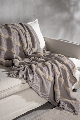Venture Home Katleen Throw Polyester/chenille/fuktpäls - Grå / - 130*170