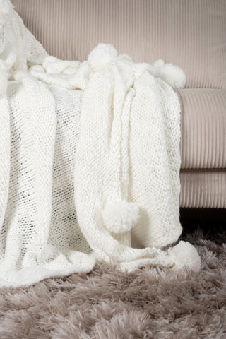 Venture Home Anny Throw Akryl - Vit / - 170*130