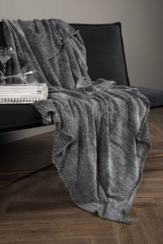 Venture Home Ally Throw Polyester/blank chenille - Mörkgrå / - 170*130