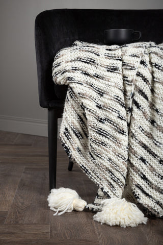 Venture Home Unny Throw Akryl - Vit / Grå - 170*130