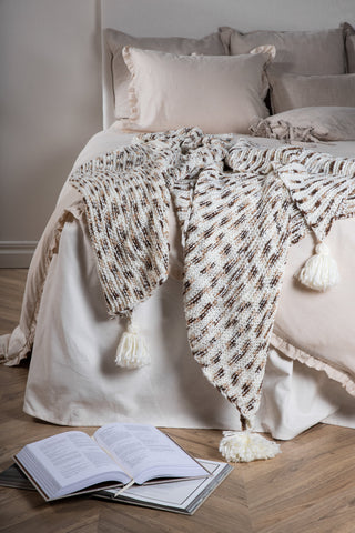 Venture Home Unny Throw Akryl - Vit / Brun - 170*130